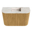 Mondiaz JOYA-DLUX 63.2cm toiletmeubel - ronding links en rechts kleur Oak - Wastafel FAYE positie Midden Zonder kraangat kleur Frappe. SW1421935