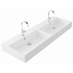 Thebalux lavabo Quadro 140cm céramique 2x cuve 2x trou de robinet SW717330