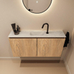 MONDIAZ TURE-DLUX Meuble WC 100 cm Washed Oak. Lavabo EDEN Opalo position milieu. Avec 1 trou de robinet. SW1104626