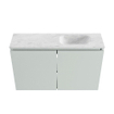 MONDIAZ TURE-DLUX Meuble toilette - 80cm - Greey - EDEN - vasque Opalo - position droite - sans trou de robinet SW1104336