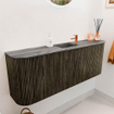 Mondiaz JOYA-DLUX 113.2cm toiletmeubel - ronding links en rechts kleur Shadow - Wastafel FAYE positie Midden 1 kraangat kleur Sombra. SW1425249