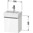 Duravit D-Neo wastafelonderkast 43.4x44x32.2cm Rechtsdraaiend 1 deur Grafiet Mat SW640596