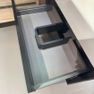 Adema Prime Core Ensemble de meuble - 120x50x45cm - 2 vasques rectangulaires Blanc - 2 trous de robinet - 4 tiroirs - avec miroir rectangulaire - Noir mat SW925911