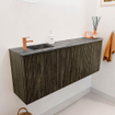 Mondiaz JOYA-DLUX 111.6cm meuble de salle de bains WC - arrondi droit couleur Shadow - Vasque FAYE position Gauche 1 trou de robinet couleur Sombra. SW1425246