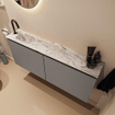 MONDIAZ TURE-DLUX Meuble WC 120cm Smoke. Lavabo EDEN Glace position gauche. Avec 1 trou de robinet. SW1103617