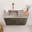 Mondiaz JOYA-DLUX 61.6cm toiletmeubel - ronding rechts kleur Shadow - Wastafel FAYE positie Links Zonder kraangat kleur Oza. SW1425059