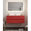 Mondiaz VICA ensemble de meuble de salle de bain - 120cm - meuble sous-vasque fire - 2 tiroirs - lavabo cloud milieu - 1 trou de robinet - miroir LED - version XL 60cm haut SW1098017