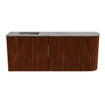 Mondiaz JOYA-DLUX Meuble de salle de bains 101,6cm - arrondi droit couleur Ruby - Vasque FAYE position gauche Sans trou de robinet couleur Oza SW1425546