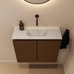 MONDIAZ TURE-DLUX Meuble toilette - 60cm - Rust - EDEN - vasque Opalo - position centrale - sans trou de robinet SW1104506