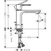HansgroheRebris E1-gats wastafelkraan 110 coolstart m. wastemat zwart SW796376