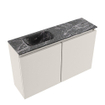 MONDIAZ TURE-DLUX Meuble de toilettes 80 cm Linen. Lavabo EDEN Lava position gauche. Avec 1 trou de robinet. SW1103883