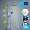 GROHE Vitalio Start 250 Regendoucheset - hoofddouche 25cm - ronde handdouche - 2 straalsoorten - met douchethermostaat - chroom SW1028253