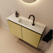 MONDIAZ TURE-DLUX Meuble toilette - 80cm - Oro - EDEN - vasque Ostra - position centrale - 1 trou de robinet SW1104945