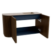 Mondiaz JOYA-DLUX 71.6cm toiletmeubel - ronding links kleur Walnut - Wastafel FAYE positie Rechts Zonder kraangat kleur Arena. SW1424357