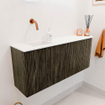 Mondiaz JOYA 101.6cm meuble de toilette - arrondi droit couleur Shadow - Vasque FAYE position Gauche Sans trou de robinet couleur Talc. SW1421452