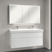 Villeroy & Boch My view armoire de toilette avec miroir - 130x75cm - 3 portes 2 prise de courant LED SW641566