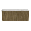 Mondiaz JOYA-DLUX 101.6cm toiletmeubel - ronding links kleur Dusk - Wastafel FAYE positie Rechts Zonder kraangat kleur Glace. SW1423174