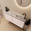 MONDIAZ TURE-DLUX Meuble toilette - 100cm - Rosee - EDEN - vasque Glace - position droite - 1 trou de robinet SW1103502
