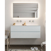 Mondiaz VICA ensemble de meuble de salle de bain - 120cm - meuble sous-vasque argile - 2 tiroirs - lavabo lune double - sans trou de robinet version XL 60cm de haut SW1091203