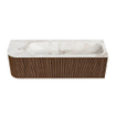 MONDIAZ KURVE-DLUX 145cm Meuble salle de bain avec module 25 G - couleur Walnut - 1 tiroir - 1 porte - vasque BIG LARGE droite - 1 trou de robinet - couleur Frappe SW1137455