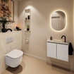 MONDIAZ TURE-DLUX Meuble toilette - 60cm - Linen - EDEN - vasque Ostra - position droite - 1 trou de robinet SW1104889
