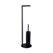Fortifura Calvi porte-rouleau de toilette sur pied avec brosse de toilette - avec crochet à serviette - noir mat SW1390026