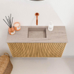 Mondiaz JOYA-DLUX 70cm toiletmeubel - kleur Oak - Wastafel FAYE positie Midden Zonder kraangat kleur Saba. SW1424165