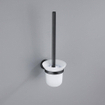 Fortifura Calvi Toiletset 3-delig - toiletrolhouder met klep - toiletborstel - handdoekhaak enkel rond - Mat Zwart SW1248413