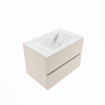 Mondiaz VICA-DLUX Ensemble de meuble de salle de bain - 70cm - meuble sous-vasque lin - 2 tiroirs - lavabo encastrée nuage milieu - 1 trou de robinet - version haute 60cm - opalo SW1090174