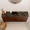 Mondiaz JOYA-DLUX 100cm meuble de toilette - couleur Ruby - Vasque FAYE position Milieu 1 trou de robinet couleur Lava SW1423630