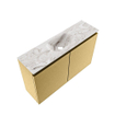 MONDIAZ TURE-DLUX Meuble toilette - 80cm - Oro - EDEN - vasque Glace - position centrale - 1 trou de robinet SW1103412