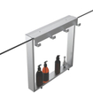 FugaFlow Eccelente Acces étagère avec 4 crochets - pour paroi de douche - 50x50x6.5cm - inox brossé SW1245051