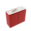 MONDIAZ TURE-DLUX Meuble toilette - 60cm - Fire - EDEN - vasque Frappe - position gauche - sans trou de robinet SW1102772