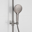 Fortifura Calvi Ensemble de Glissière - coude mural intégré - flexible de douche lisse - douchette ronde - Gunmetal PVD brossé SW1210163