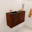 Mondiaz JOYA 71.6cm meuble de toilette - arrondi droit couleur Ruby - Vasque FAYE position Gauche 1 trou de robinet couleur Urban SW1421837