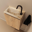 MONDIAZ TURE-DLUX Meuble de toilettes 40 cm Washed Oak. Lavabo EDEN Frappe position gauche. Avec 1 trou de robinet. SW1103102