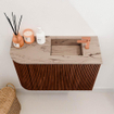 Mondiaz JOYA-DLUX 61.6cm toiletmeubel - ronding links kleur Ruby - Wastafel FAYE positie Rechts 1 kraangat kleur Arena. SW1425294