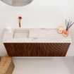 Mondiaz JOYA-DLUX 90cm toiletmeubel - kleur Ruby - Wastafel FAYE positie Links Zonder kraangat kleur Nata. SW1425441