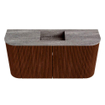 Mondiaz JOYA-DLUX Meuble de toilette 83.2cm - arrondi gauche et droite couleur Ruby - Vasque FAYE position Milieu Sans trou de robinet couleur Oza SW1425554