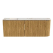 Mondiaz JOYA-DLUX 111.6cm toiletmeubel - ronding rechts kleur Oak - Wastafel FAYE positie Links 1 kraangat kleur Frappe. SW1421942