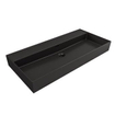 Saniclass Legend Plan vasque - 100x47x13cm - trop-plein - 1 lavabo - sans trou de robinetterie - céramique - noir mat SW156403