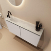 MONDIAZ TURE-DLUX 100cm meuble de toilettes Linen. EDEN lavabo Opalo position gauche. Avec 1 trou de robinet. SW1104387