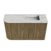 Mondiaz JOYA-DLUX 71.6cm toiletmeubel - ronding links kleur Dusk - Wastafel FAYE positie Rechts Zonder kraangat kleur Opalo. SW1423374