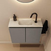 MONDIAZ TURE-DLUX Meuble toilette - 60cm - Smoke - EDEN - vasque Ostra - position centrale - 1 trou de robinet SW1105102