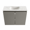 MONDIAZ TURE-DLUX Meuble toilette - 60cm - Smoke - EDEN - vasque Ostra - position centrale - 1 trou de robinet SW1105102