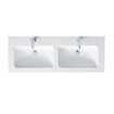 Duravit Me by starck dubbele wastafel 130x49cm 2 kraangaten met overloop wit SW88244