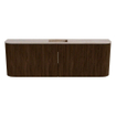 Mondiaz JOYA-DLUX 123.2cm toiletmeubel - ronding links en rechts kleur Walnut - Wastafel FAYE positie Midden 1 kraangat kleur Saba. SW1424686
