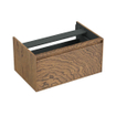 Forzalaqua Reno 2.0 meuble sous-lavabo 80x51x40cm avec 1 tiroir à fermeture douce sans poignée Chêne massif Castle Brown SW492426