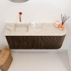 Mondiaz JOYA-DLUX 91.6cm meuble de salle de bains avec WC - arrondi droite couleur Noyer - Vasque FAYE position Gauche Sans trou de robinet couleur Frappe SW1422313