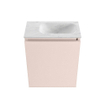 MONDIAZ TURE-DLUX meuble WC 40 cm Rosee. EDEN vasque Opalo position droite. Sans trou de robinet. SW1104471
